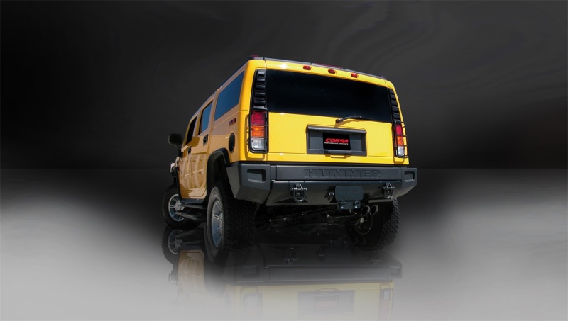 Hummer H2 Performance Exhaust - Single Rear Exit - CORSA Performance - Cat-Back Sport with Twin 4in Tips - Black - `03-`06